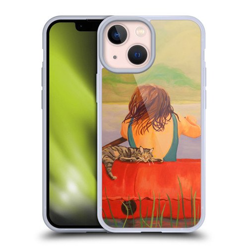 Jody Wright Life Around Us The Woman And Cat Nap Soft Gel Case for Apple iPhone 13 Mini