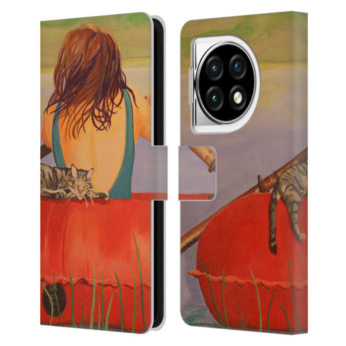 Jody Wright Life Around Us The Woman And Cat Nap Leather Book Wallet Case Cover For OPPO OnePlus Ace 3 5G