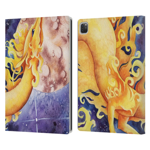 Carla Morrow Dragons Golden Sun Dragon Leather Book Wallet Case Cover For Apple iPad Pro 13 M4 2024
