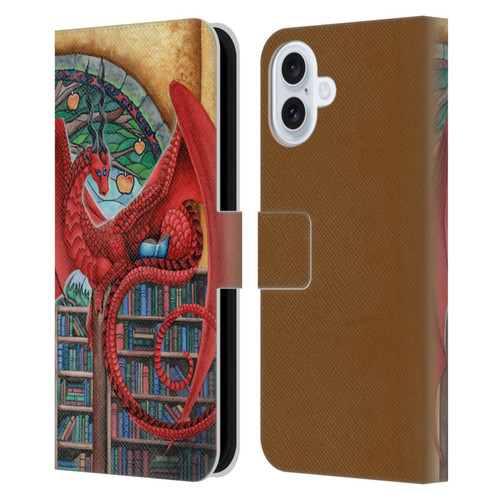 Carla Morrow Dragons Gateway Of Knowledge Leather Book Wallet Case Cover For Apple iPhone 16 Plus