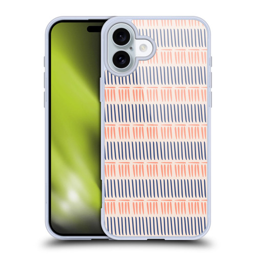 Gabriela Thomeu Art Blue And Pink Lines Soft Gel Case for Apple iPhone 16 Plus
