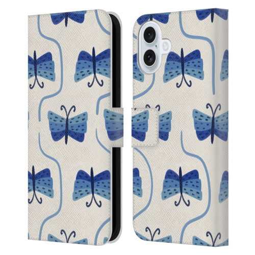 Gabriela Thomeu Art Butterfly Leather Book Wallet Case Cover For Apple iPhone 16 Plus