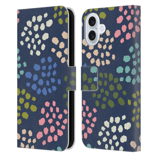 Gabriela Thomeu Art Colorful Spots Leather Book Wallet Case Cover For Apple iPhone 16 Plus