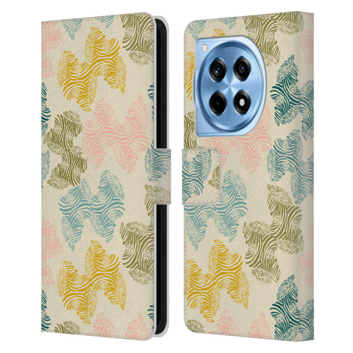 Gabriela Thomeu Art Zebra Green Leather Book Wallet Case Cover For OnePlus 12R