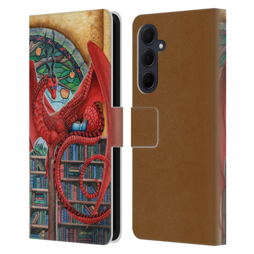 Carla Morrow Dragons Gateway Of Knowledge Leather Book Wallet Case Cover For Samsung Galaxy A35 5G