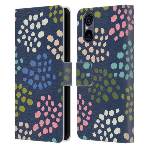 Gabriela Thomeu Art Colorful Spots Leather Book Wallet Case Cover For Sony Xperia 5 V 5G