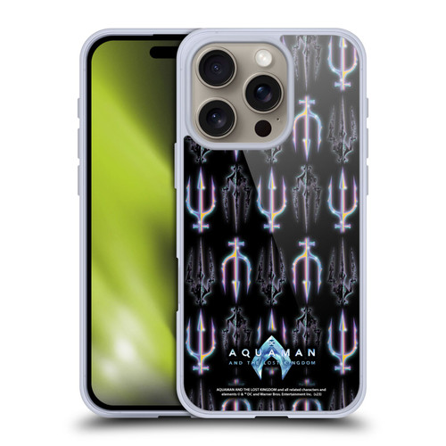 Aquaman And The Lost Kingdom Graphics Trident Pattern Soft Gel Case for Apple iPhone 16 Pro