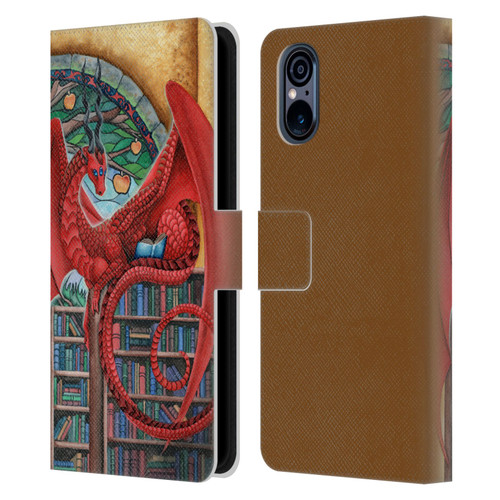 Carla Morrow Dragons Gateway Of Knowledge Leather Book Wallet Case Cover For Sony Xperia 5 V 5G