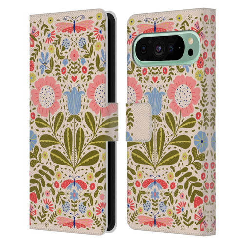 Gabriela Thomeu Floral Blooms & Butterflies Leather Book Wallet Case Cover For Google Pixel 9 Pro XL