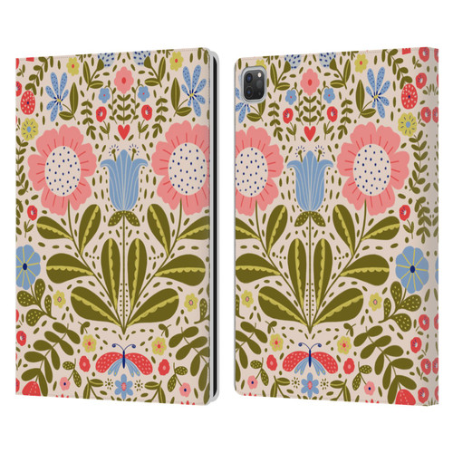 Gabriela Thomeu Floral Blooms & Butterflies Leather Book Wallet Case Cover For Apple iPad Pro 13 M4 2024
