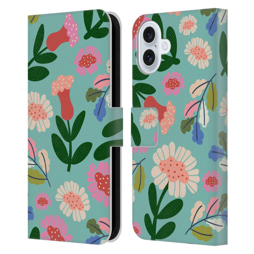 Gabriela Thomeu Floral Super Bloom Leather Book Wallet Case Cover For Apple iPhone 16 Plus