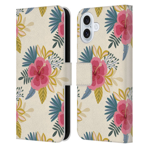 Gabriela Thomeu Floral Tropical Leather Book Wallet Case Cover For Apple iPhone 16 Plus