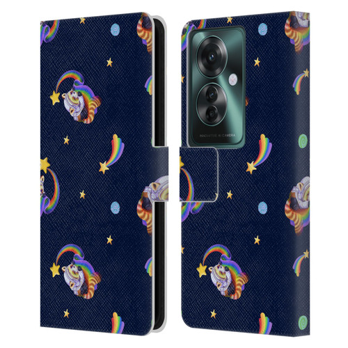 Carla Morrow Patterns Red Panda Leather Book Wallet Case Cover For OPPO Reno11 F 5G / F25 Pro 5G