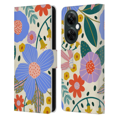 Gabriela Thomeu Floral Pure Joy - Colorful Floral Leather Book Wallet Case Cover For OnePlus Nord CE 3 Lite 5G