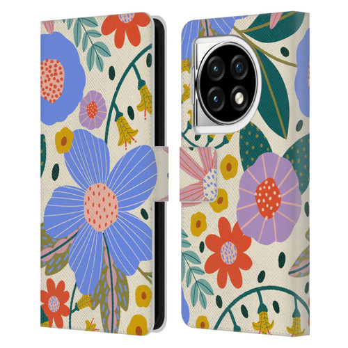 Gabriela Thomeu Floral Pure Joy - Colorful Floral Leather Book Wallet Case Cover For OPPO OnePlus Ace 3 5G
