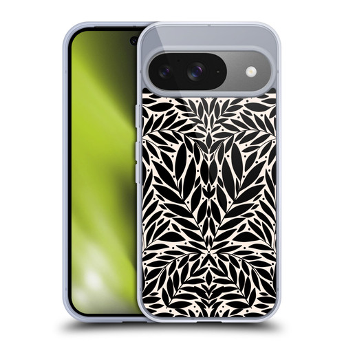 Gabriela Thomeu Floral Black And White Folk Leaves Soft Gel Case for Google Pixel 9 / Pixel 9 Pro