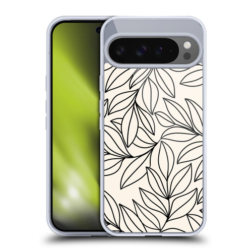 Gabriela Thomeu Floral Black And White Leaves Soft Gel Case for Google Pixel 9 Pro XL