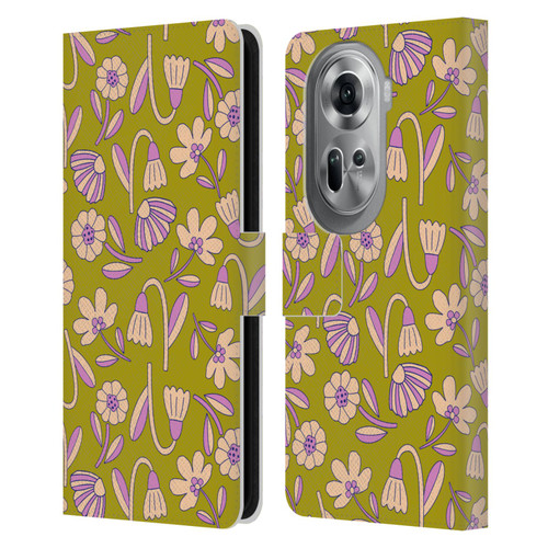 Gabriela Thomeu Floral Art Deco Leather Book Wallet Case Cover For OPPO Reno11 Pro