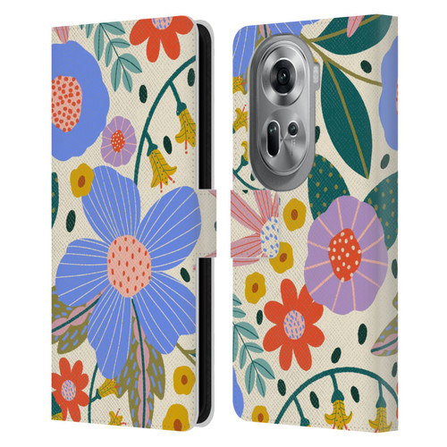 Gabriela Thomeu Floral Pure Joy - Colorful Floral Leather Book Wallet Case Cover For OPPO Reno11 Pro