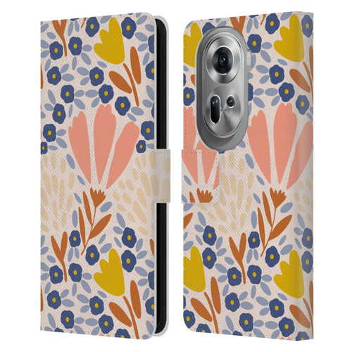 Gabriela Thomeu Floral Spring Flower Field Leather Book Wallet Case Cover For OPPO Reno11 Pro