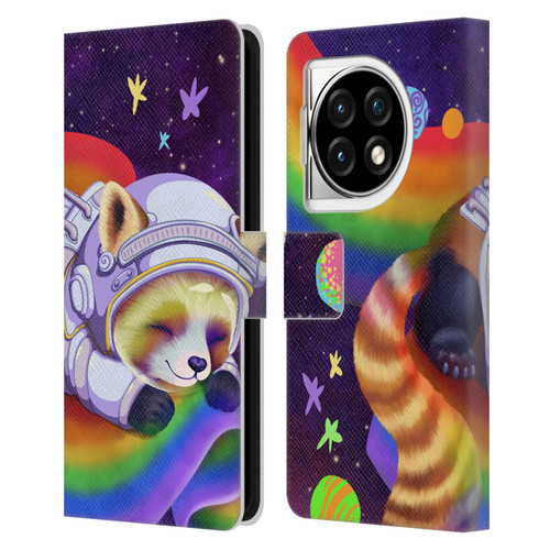 Carla Morrow Rainbow Animals Red Panda Sleeping Leather Book Wallet Case Cover For OPPO OnePlus Ace 3 5G