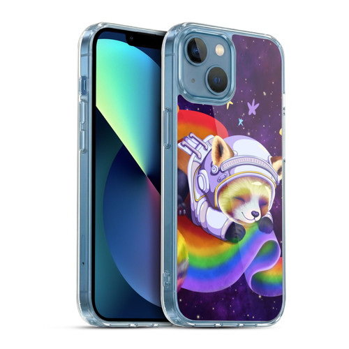 Carla Morrow Rainbow Animals Red Panda Sleeping Soft Gel Case for Apple iPhone 13 Mini & MagSafe
