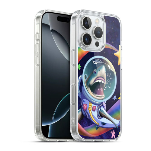 Carla Morrow Rainbow Animals Shark & Fish In Space Soft Gel Case for Apple iPhone 16 Pro & MagSafe