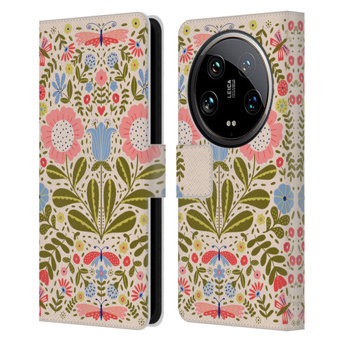Gabriela Thomeu Floral Blooms & Butterflies Leather Book Wallet Case Cover For Xiaomi 14 Ultra