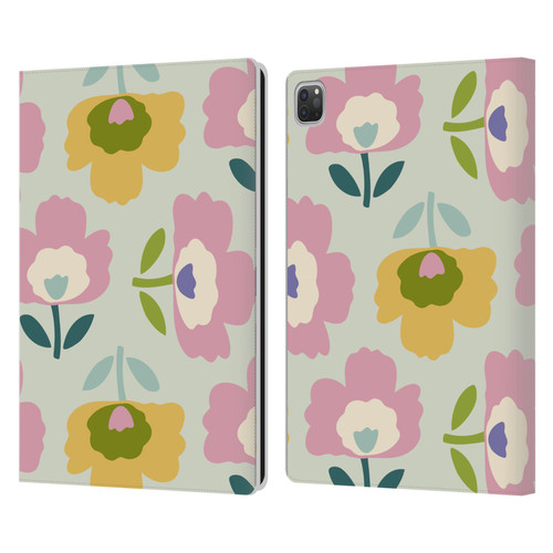 Gabriela Thomeu Retro Scandinavian Floral Leather Book Wallet Case Cover For Apple iPad Pro 13 M4 2024