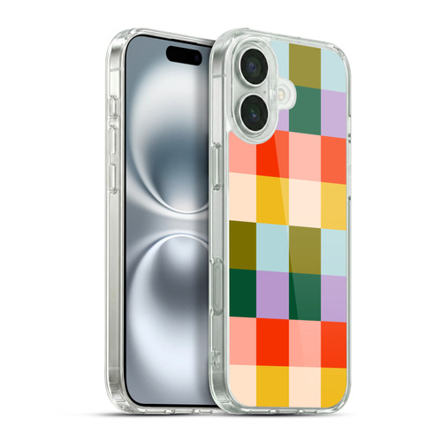 Gabriela Thomeu Retro Checkered Rainbow Vibe Soft Gel Case for Apple iPhone 16 Plus & MagSafe