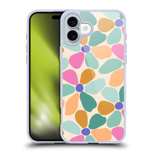 Gabriela Thomeu Retro Colorful Flowers Soft Gel Case for Apple iPhone 16 Plus