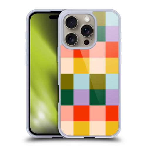 Gabriela Thomeu Retro Checkered Rainbow Vibe Soft Gel Case for Apple iPhone 16 Pro