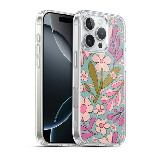 Gabriela Thomeu Retro Groovy 70s Blue Soft Gel Case for Apple iPhone 16 Pro & MagSafe