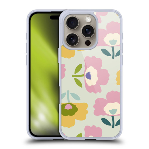 Gabriela Thomeu Retro Scandinavian Floral Soft Gel Case for Apple iPhone 16 Pro