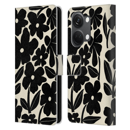 Gabriela Thomeu Retro Black And White Groovy Leather Book Wallet Case Cover For OnePlus Nord 3 5G