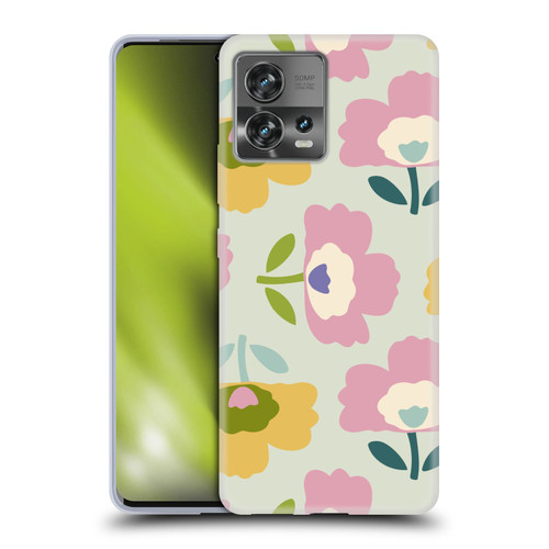 Gabriela Thomeu Retro Scandinavian Floral Soft Gel Case for Motorola Moto Edge 30 Fusion