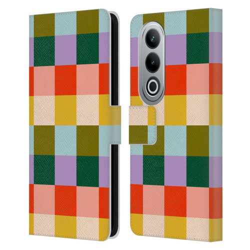 Gabriela Thomeu Retro Checkered Rainbow Vibe Leather Book Wallet Case Cover For OPPO OnePlus Ace 3V 5G