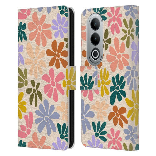 Gabriela Thomeu Retro Rainbow Color Floral Leather Book Wallet Case Cover For OPPO OnePlus Ace 3V 5G