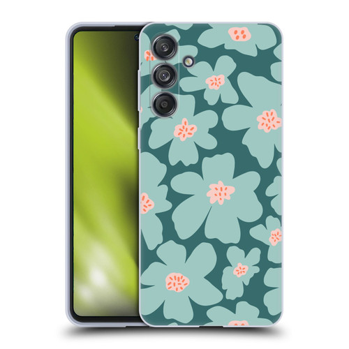 Gabriela Thomeu Retro Daisy Green Soft Gel Case for Samsung Galaxy M55 5G