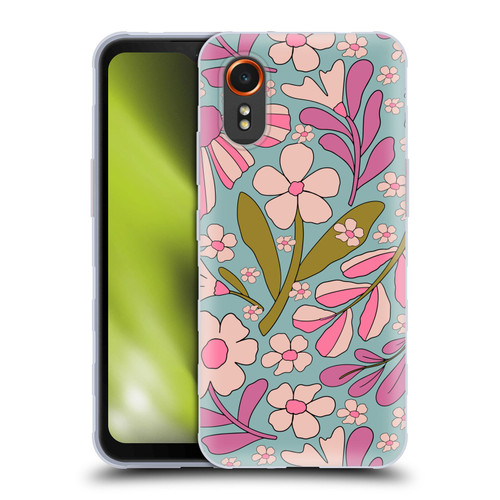 Gabriela Thomeu Retro Groovy 70s Blue Soft Gel Case for Samsung Galaxy Xcover7 5G