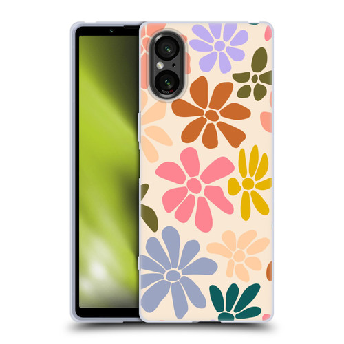 Gabriela Thomeu Retro Rainbow Color Floral Soft Gel Case for Sony Xperia 5 V 5G