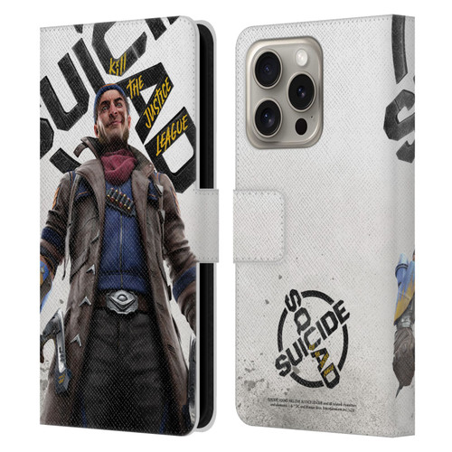 Suicide Squad: Kill The Justice League Key Art Captain Boomerang Leather Book Wallet Case Cover For Apple iPhone 16 Pro