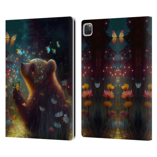 JK Stewart Art Bear Leather Book Wallet Case Cover For Apple iPad Pro 13 M4 2024