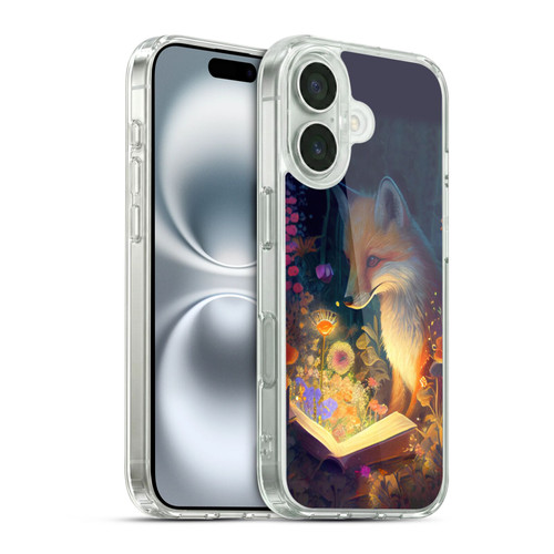 JK Stewart Art Fox Reading Soft Gel Case for Apple iPhone 16