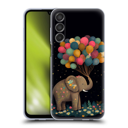 JK Stewart Art Elephant Holding Balloon Soft Gel Case for Samsung Galaxy M15/F15 5G