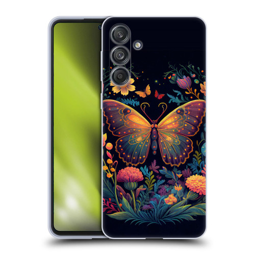 JK Stewart Art Butterfly In Night Garden Soft Gel Case for Samsung Galaxy M55 5G