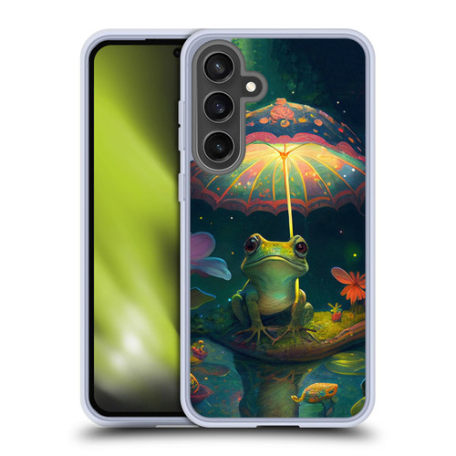 JK Stewart Art Frog With Umbrella Soft Gel Case for Samsung Galaxy S24 FE
