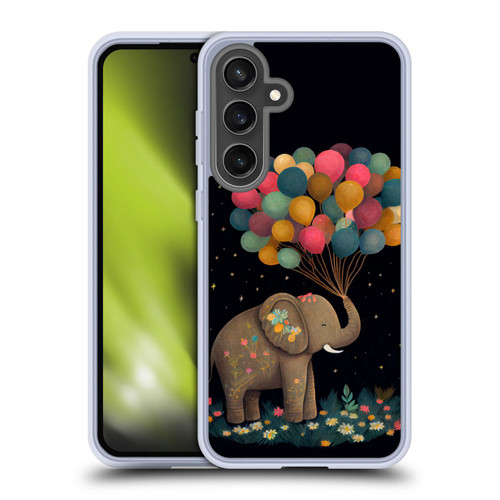 JK Stewart Art Elephant Holding Balloon Soft Gel Case for Samsung Galaxy S24 FE