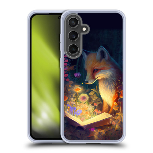 JK Stewart Art Fox Reading Soft Gel Case for Samsung Galaxy S24 FE