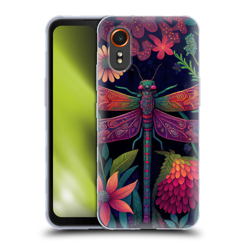 JK Stewart Art Dragonfly Purple Soft Gel Case for Samsung Galaxy Xcover7 5G